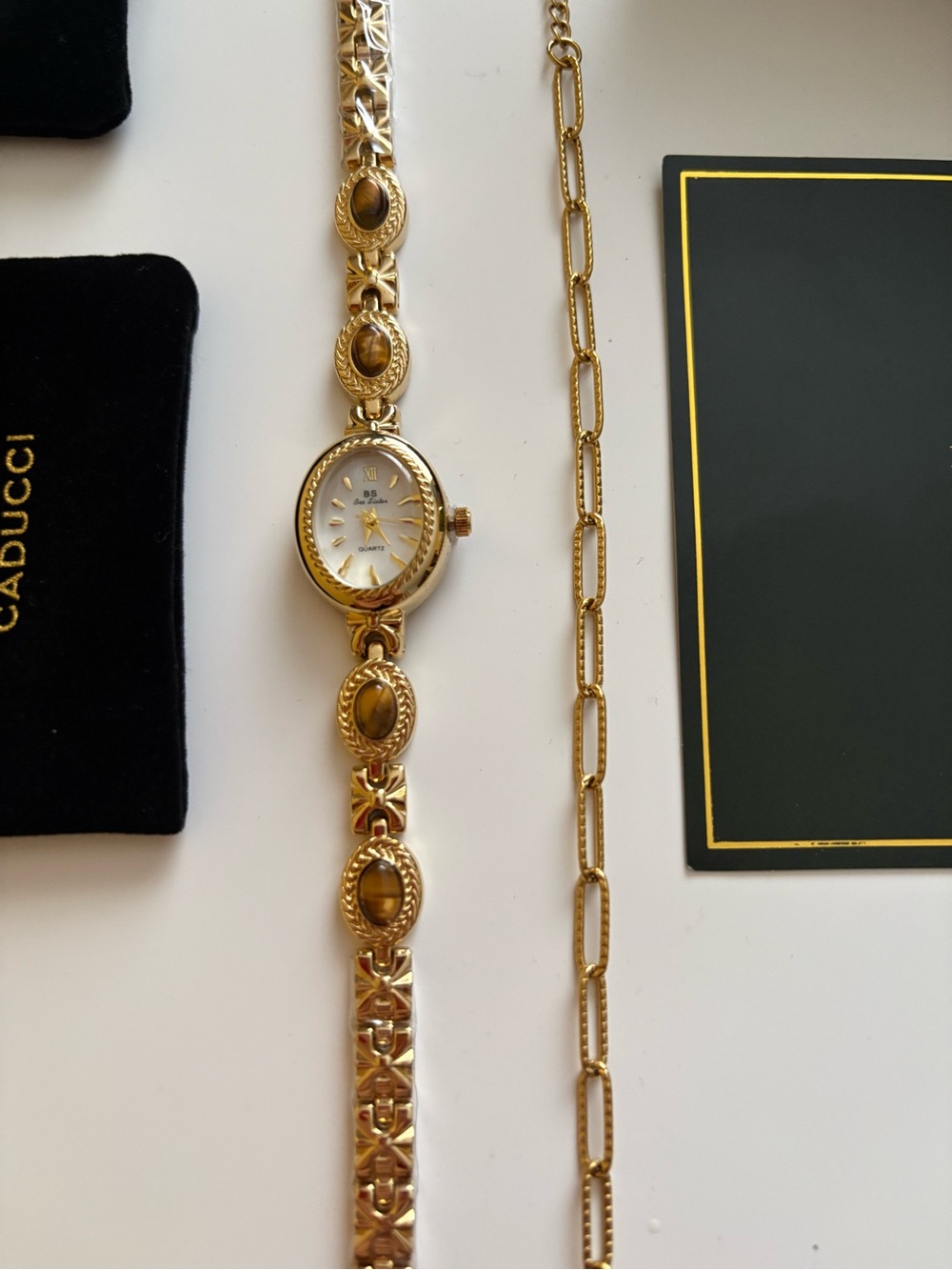 Cadducci Gold-Tone Women's Watch with Paperclip Bracelet
